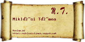Miklósi Tímea névjegykártya